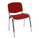 Gepolsterter Besucherstuhl, Buche Schichtholz, chrom/rot