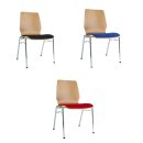 Besucherstuhl Stuhl St&uuml;hle Konferenzstuhl Holzschalenstuhl stapelbar Buche / Schwarz/ Chrom Gestell/ verschiedene Farben