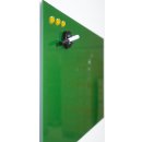 Sch&ouml;nes Glas Memoboard in gr&uuml;n zu beschreiben und anheften von Notizen.