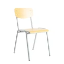 Stapelstuhl mit grauem Gestell, Buche Schichtholz