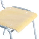 Stapelstuhl mit grauem Gestell, Buche Schichtholz