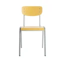 Stapelstuhl mit grauem Gestell, Buche Schichtholz