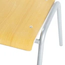 Stapelstuhl mit grauem Gestell, Buche Schichtholz