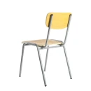 Stapelstuhl mit grauem Gestell, Buche Schichtholz