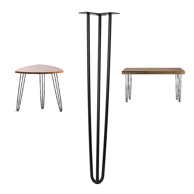 Steelboxx Hairpin Legs Tischbeine sorgen für eine edle und extravagante Optik an Ihrem Möbelstück. Bei uns haben Sie die Wahl aus verschiedenen Tischbeinhöhen.
Material: Stahl 
Farbe: Schwarz 
Tischbeinhöhen: 40cm 
Materialstärke Befestigungsplatte: 3mm 
Durchmesser Rundrohr: 12mm 
Inklusive Bodenschoner zum Schutz Ihres Bodens 
Inklusive Schrauben 
Lieferumfang: 4 x Tischbeine, 4 x Bodenschoner, Schrauben