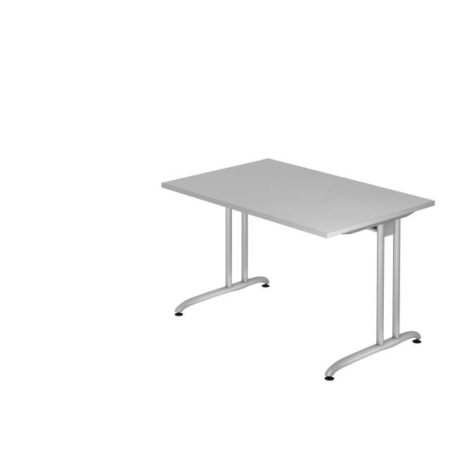 Schreibtisch Berlin - B 1200 mm - C-Fuß - silber/grau