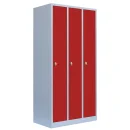 Lüllmann® Metallspind mit 3 Abteilen - grau/rot