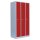Lüllmann® Metallspind mit 3 Abteilen - grau/rot