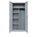 L&uuml;llmann&reg; XL Mehrzweckschrank mit Fl&uuml;gelt&uuml;ren - Garderobe - Fachb&ouml;den - grau