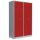 Lüllmann® Metallspind für 2 Personen mit 4 Abteilen - grau/rot