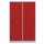 Lüllmann® Metallspind für 2 Personen mit 4 Abteilen - grau/rot