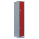 Lüllmann® Metallspind mit 2 Fächern - grau/rot