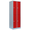 Lüllmann® Metallspind mit 4 Fächern - grau/rot