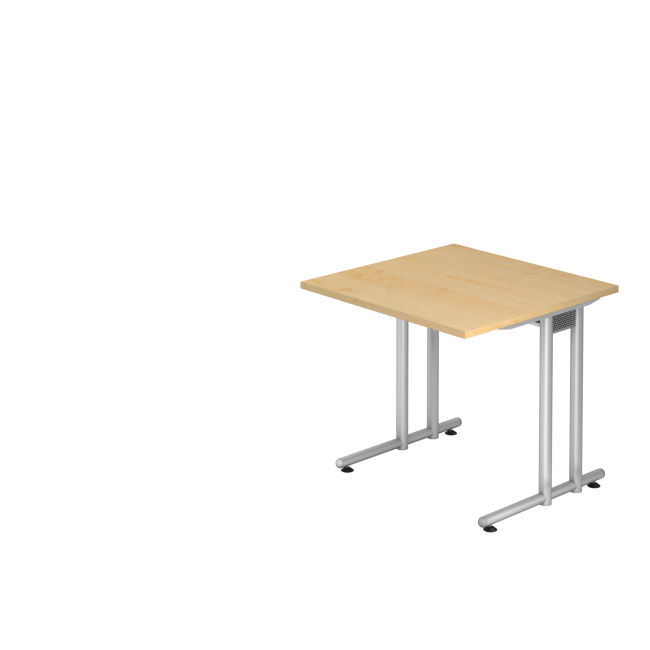 Schreibtisch New York - B 800 mm - C-Fuß - silber/ahorn