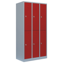 Lüllmann® Metallspind mit 6 Fächern - grau/rot