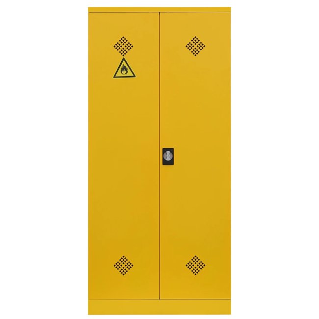 Lüllmann® XL Gefahrstoffschrank - 4 Wannenböden - grau/gelb