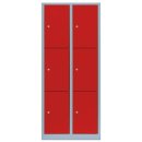 L&uuml;llmann&reg; XL F&auml;cherschrank mit 6 F&auml;chern - grau/rot