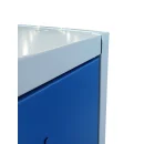 Gebraucht - L&uuml;llmann&reg; Metallspind f&uuml;r 2 Personen mit 4 Abteilen - grau/blau