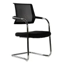 Office Freischwinger mit Netzückenlehne, chrom/schwarz