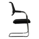Office Freischwinger mit Netz&uuml;ckenlehne, chrom/schwarz