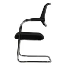 Office Freischwinger mit Netz&uuml;ckenlehne, chrom/schwarz