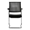 Office Freischwinger mit Netz&uuml;ckenlehne, chrom/schwarz