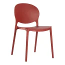 Designstuhl aus Polypropylen, Farbe rostrot