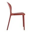 Designstuhl aus Polypropylen, Farbe rostrot