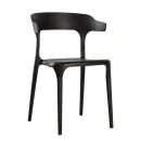 Stapelbarer Designstuhl mit Armlehnen, Farbe schwarz