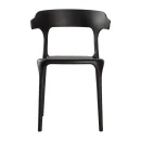 Stapelbarer Designstuhl mit Armlehnen, Farbe schwarz