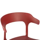 Stapelbarer Designstuhl mit Armlehnen, Farbe rostrot