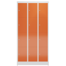 Fächerschrank aus Metall mit 20 Fächern - grau/rot