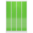 Frontansicht Schlie&szlig;fachschrank F&auml;cherschrank 16 F&auml;cher Spind 180x118,5x50cm Wertfachschrank grau/gr&uuml;n X-520445