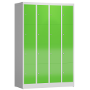 Gebraucht: F&auml;cherschrank aus Metall mit 16 F&auml;chern - grau/gr&uuml;n