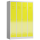 B-WARE - ClassiX Garderobenschrank, 4 Abteile, 1800 x 1185 x 500 mm, lichtgrau/zinkgelb