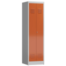 Gebraucht: Kleiderspind aus Metall - 1 Person - 500 mm - grau/rot