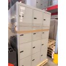 Gebraucht: XL F&auml;cherschrank aus Metall mit 12 F&auml;chern, Zahlenkombischloss - grau