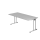 Schreibtisch New York - B 1800 mm - C-Fuß - silber/grau