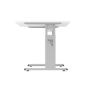 Schreibtisch Osaka - mechanisch h&ouml;henverstellbar - B 1600 mm - C-Fu&szlig; - silber/wei&szlig;