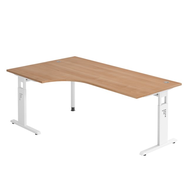 Winkelschreibtisch Computertisch Osaka 650-850 x 2000 x 1200/800 mm C-Fuß Design
