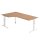 Winkelschreibtisch Computertisch Osaka 650-850 x 2000 x 1200/800 mm C-Fuß Design