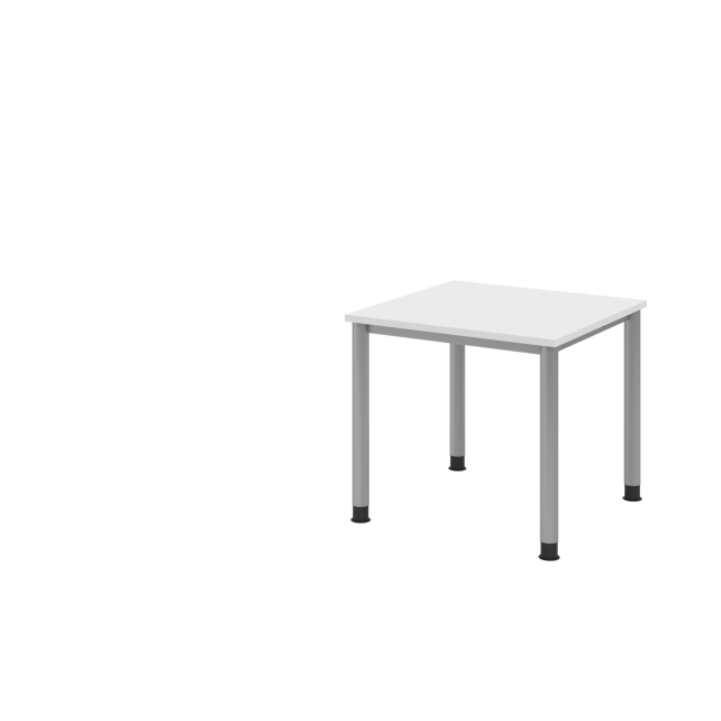 Schreibtisch Helsinki - B 800 mm - 4-Fuß - höhenverstellbar - silber/weiß