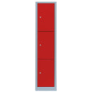 L&uuml;llmann&reg; XL F&auml;cherschrank mit 3 F&auml;chern - grau/rot