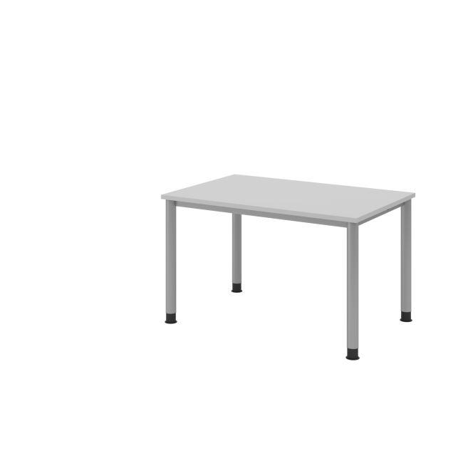 Schreibtisch Helsinki - B 1200 mm - 4-Fuß - höhenverstellbar - silber/grau
