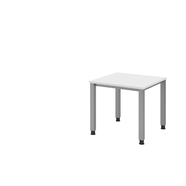Schreibtisch Quebec - höhenverstellbar - B 800 mm - 4-Fuß - silber/weiß