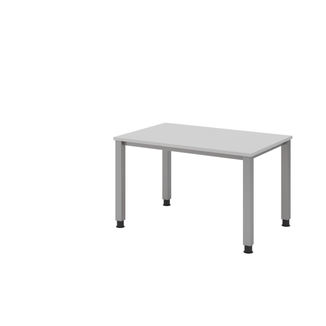 Schreibtisch Quebec - höhenverstellbar - B 1200 mm - 4-Fuß - silber/grau