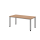 Schreibtisch Quebec - höhenverstellbar - B 1600 mm - 4-Fuß - silber/nussbaum