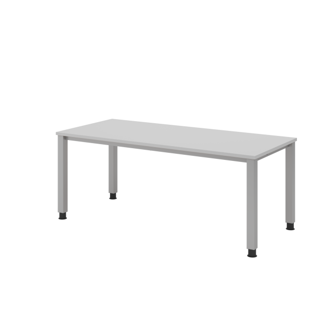 Schreibtisch Quebec - höhenverstellbar - B 1800 mm - 4-Fuß - silber/grau