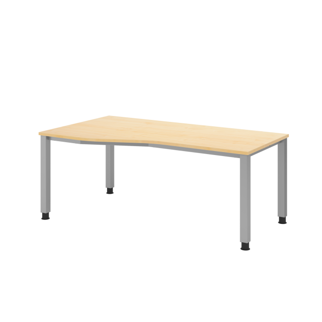 Freiformtisch Quebec - höhenverstellbar - 4-Fuß - silber/ahorn