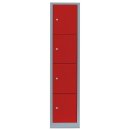 L&uuml;llmann&reg; XL F&auml;cherschrank mit 4 F&auml;chern - grau/rot